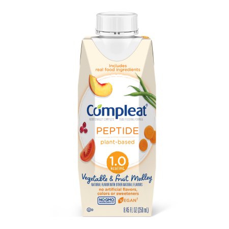 Tube Feeding Formula Compleat Peptide 1.0 Vegetable / Fruit Medley Flavor Liquid 250 mL Reclosable Carton