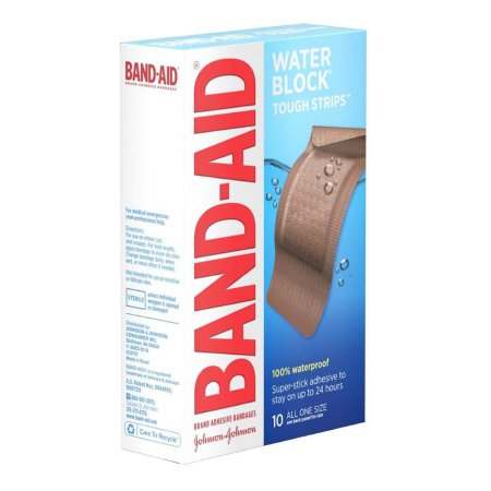 Adhesive Strip Band-Aid Water Block Flex & Tough Strips Plastic Rectangle Tan Sterile