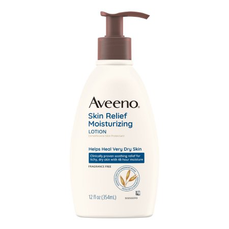 Hand and Body Moisturizer Aveeno Skin Relief 12 oz. Pump Bottle Unscented Lotion