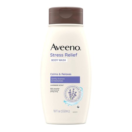 Body Wash Aveeno Stress Free Liquid 18 oz. Bottle Lavender Scent