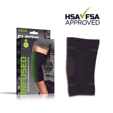 Elbow Support Green Drop Small / Medium Pull-On Sleeve Left or Right Elbow