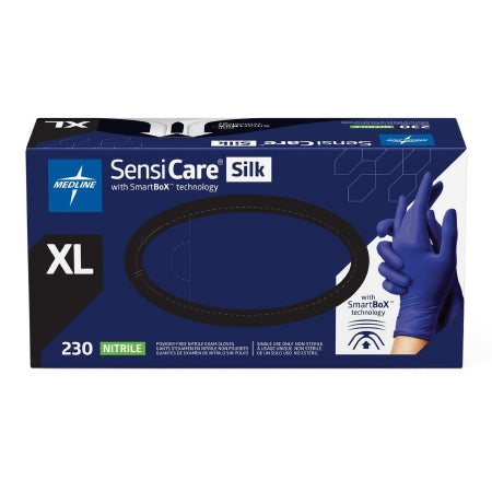 Exam Glove SensiCare Extended Cuff NonSterile Nitrile Extended Cuff Length Fully Textured Blue Chemo Tested