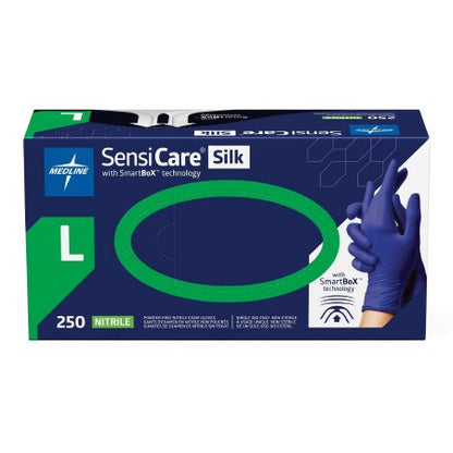 Exam Glove SensiCare Extended Cuff NonSterile Nitrile Extended Cuff Length Fully Textured Blue Chemo Tested