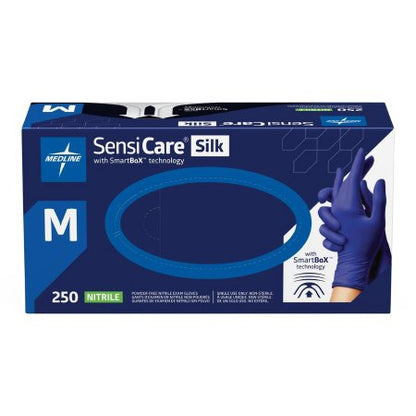 Exam Glove SensiCare Extended Cuff NonSterile Nitrile Extended Cuff Length Fully Textured Blue Chemo Tested