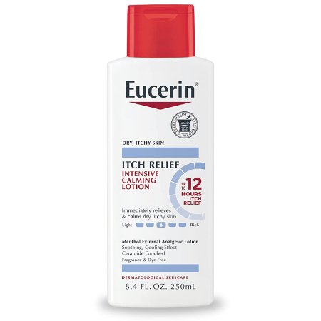 Hand and Body Moisturizer Eucerin Itch Relief Intensive Calming Lotion 8.4 oz. Bottle Unscented Lotion