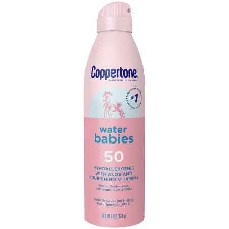 Sunscreen Coppertone Water Babies SPF 50 Liquid 6 oz. Aerosol Can