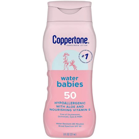 Sunscreen Coppertone Water Babies SPF 50 Lotion 8 oz. Bottle