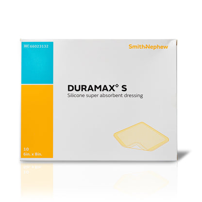 Duramax S Super Absorbent Silicone Adhesive Dressing 6 x 8 Inch – Rectangle, Sterile