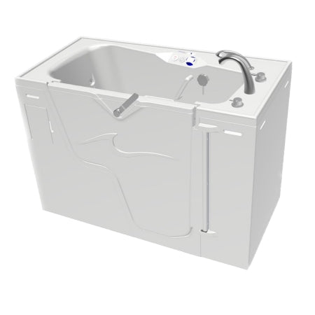 Side Entry Walk-In Whirlpool Tub with Disinfection Cleaning System and Remedy UV Water Purification System REGEN White Gel-Coated Fiberglass