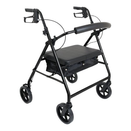 Bariatric 4 Wheel Rollator Protekt Black Steel Frame