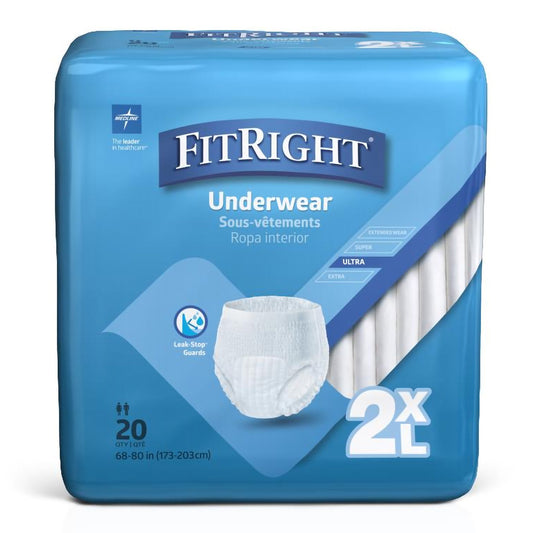 FitRight Bariatric Absorbent Underwear – 2X-Large, Unisex