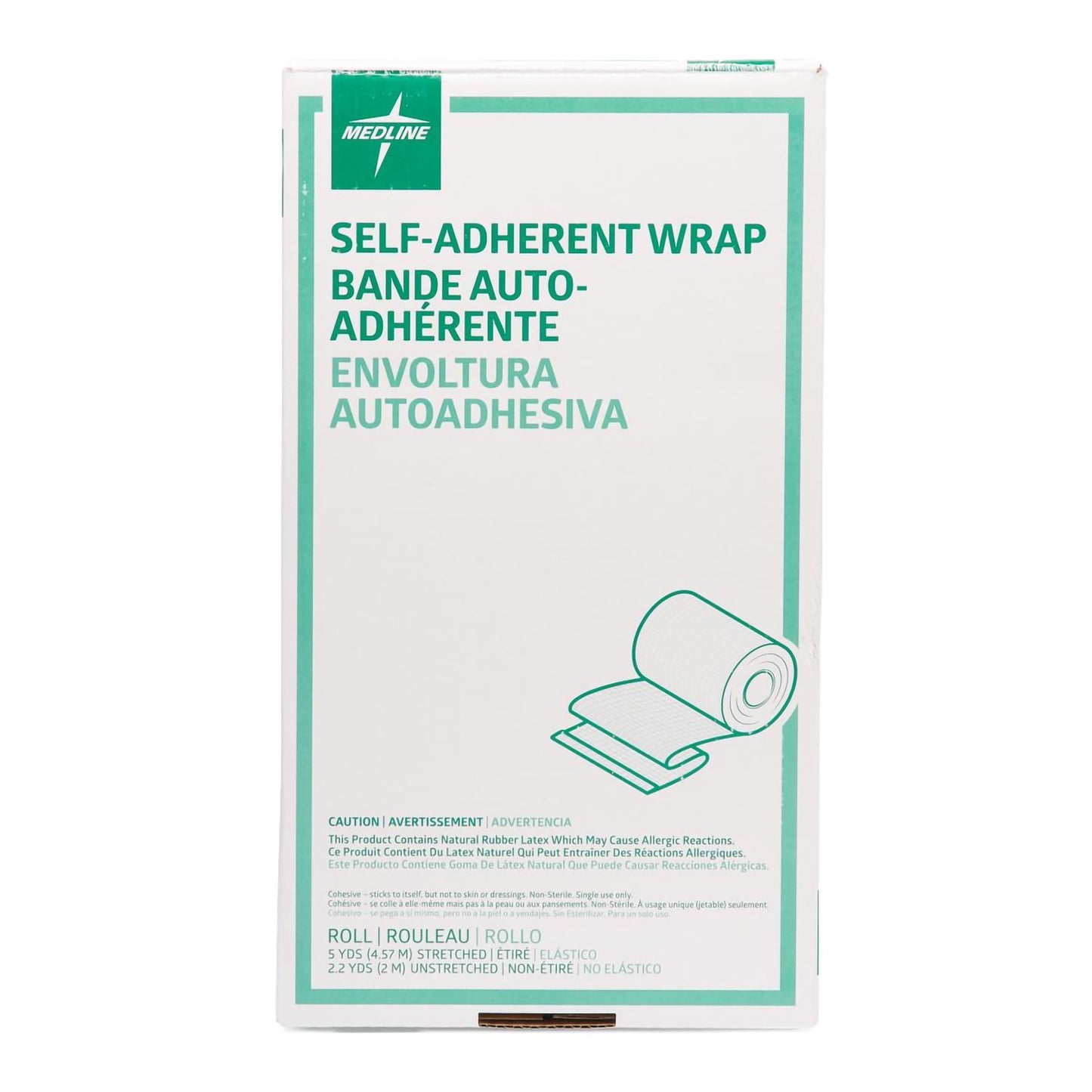 Medline Cohesive Bandage 2 Inch x 5 Yard Self-Adherent Tan Wrap