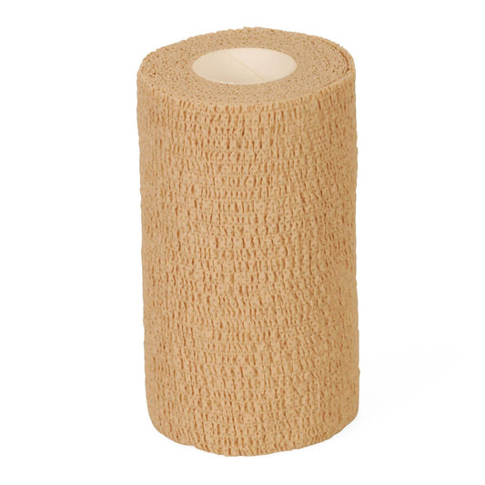 Medline Cohesive Bandage 3 Inch x 5 Yard Self-Adherent Tan Wrap