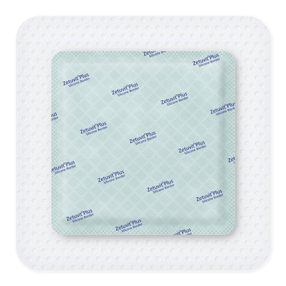 Zetuvit Plus Silicone Border Super Absorbent Dressing 6 x 6 Inch Sterile Silicone Adhesive Dressing