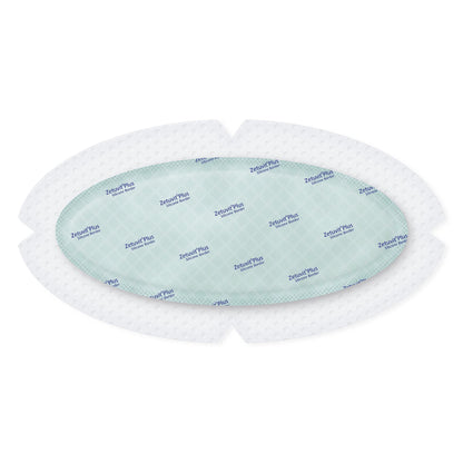 Zetuvit Plus Silicone Border Oval Super Absorbent Dressing 4.7 x 9 Inch Sterile Silicone Adhesive Dressing