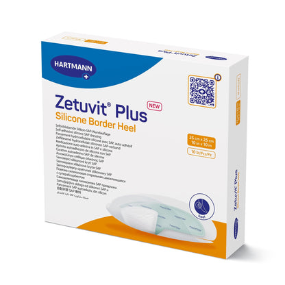 Zetuvit Plus Silicone Border Heel Dressing 10 x 10 Inch Sterile