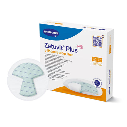 Zetuvit Plus Silicone Border Heel Dressing 10 x 10 Inch Sterile