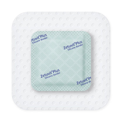 Zetuvit Plus Silicone Border Super Absorbent Dressing 3 x 3 Inch Sterile Silicone Adhesive Dressing