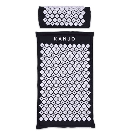 Kanjo Accupressure Mat Set Onyx Cotton-Linen Fabric / Memory Foam / Plastic Mat: 17 X 28 Inch / Pillow: 6 X 14 Inch