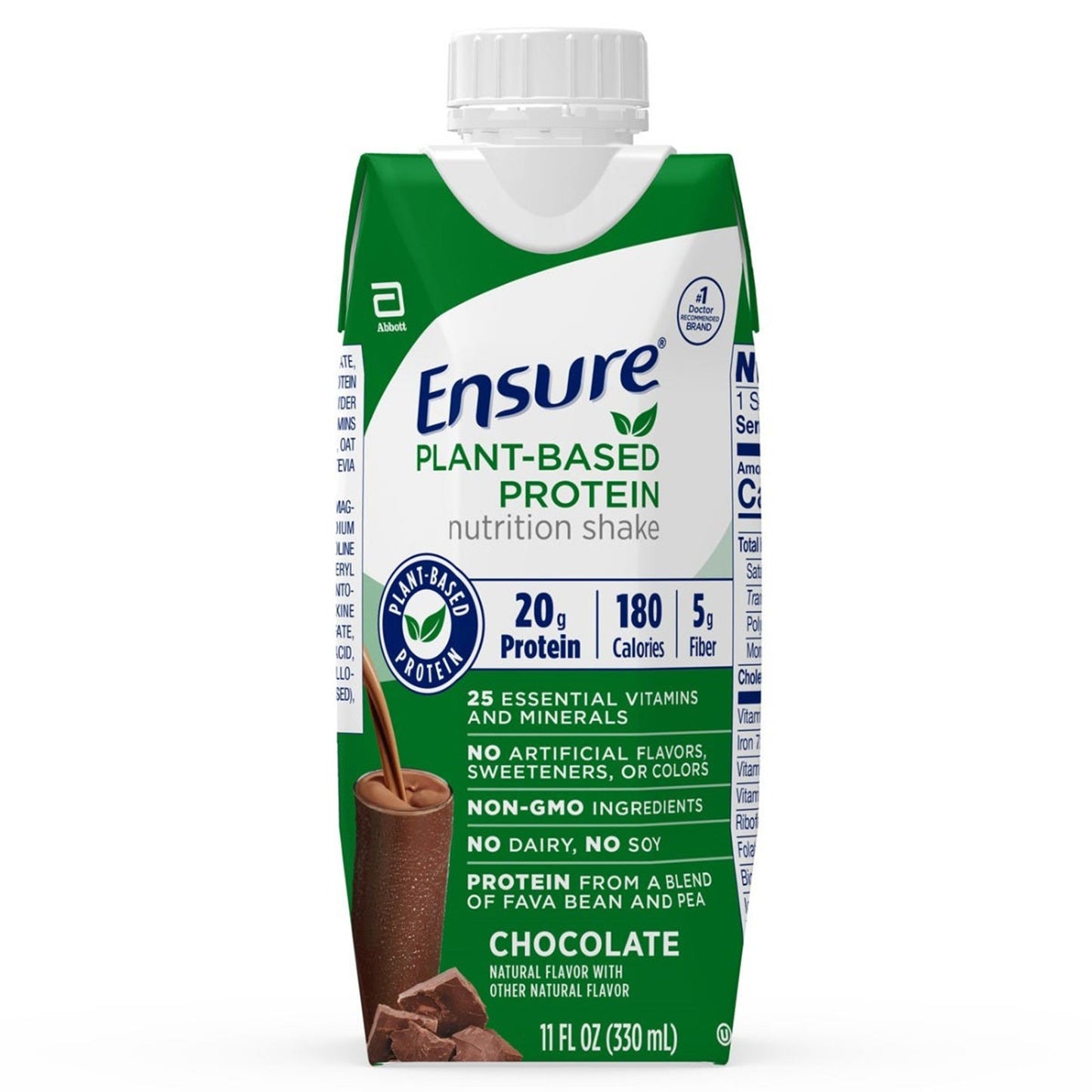 Ensure Plant-Based Protein Chocolate Oral Nutritional Supplement 11 oz Carton
