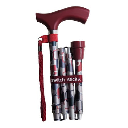 Folding Cane Switch Sticks Aluminum 32 to 37 Inch Height