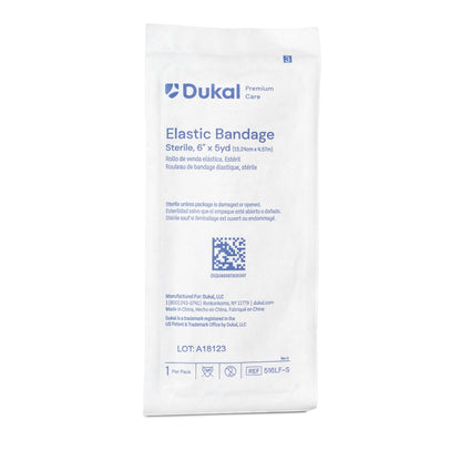 Dukal Premium Care Sterile Elastic Bandage 6 Inch x 5 Yard High Compression Hook and Loop Closure Tan Bandage