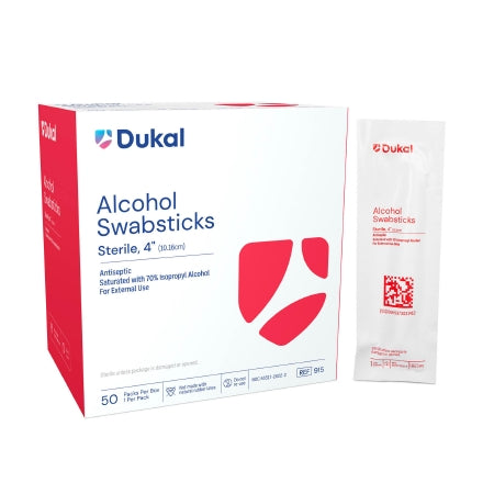 Impregnated Swabstick Dukal 70% Strength Alcohol Individual Packet Sterile