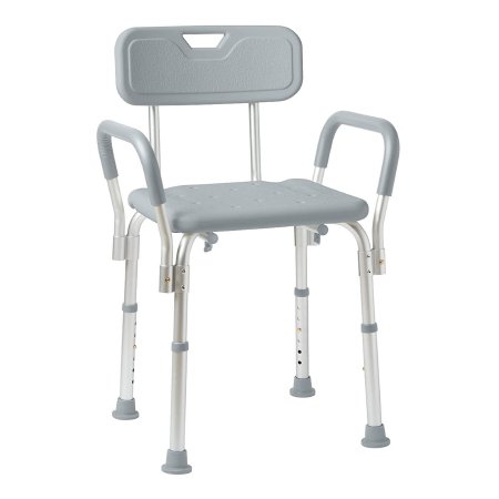 Bath Chair MGC Health Fixed Arms Aluminum Frame With Backrest 13-1/2 Inch Seat Width 350 lbs. Weight Capacity