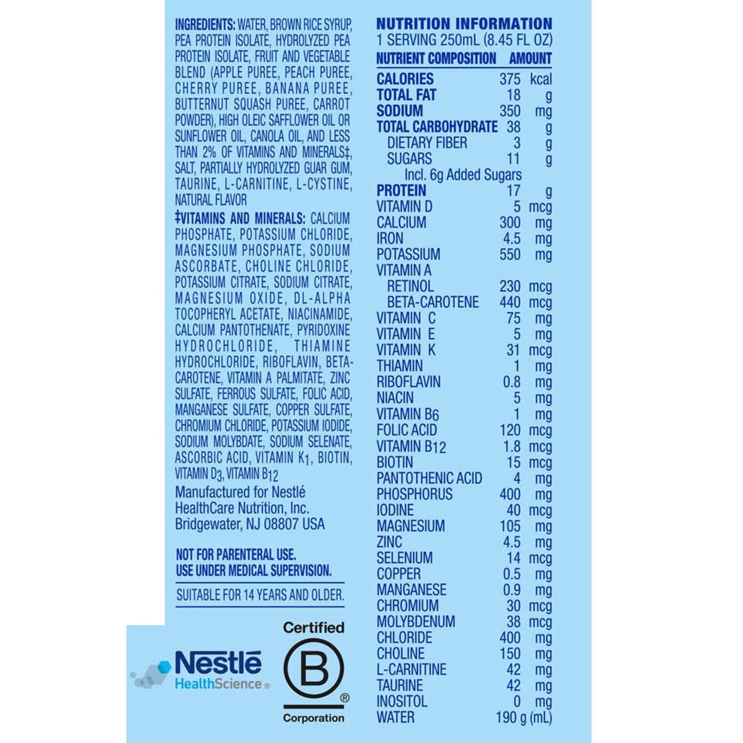 Compleat Original 1.5 Fruit Medley Tube Feeding Formula 250 mL Carton
