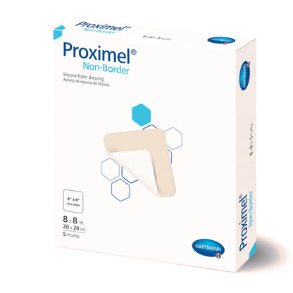 Proximel Non-Border Foam Dressing 8 x 8 Inch Sterile Silicone Foam Dressing