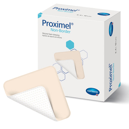 Proximel Non-Border Foam Dressing 4 x 4 Inch Sterile Silicone Foam Dressing