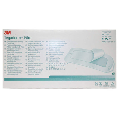 3M Tegaderm Transparent Film Dressing 4 x 10 Inch Sterile Frame Style Dressing with Label