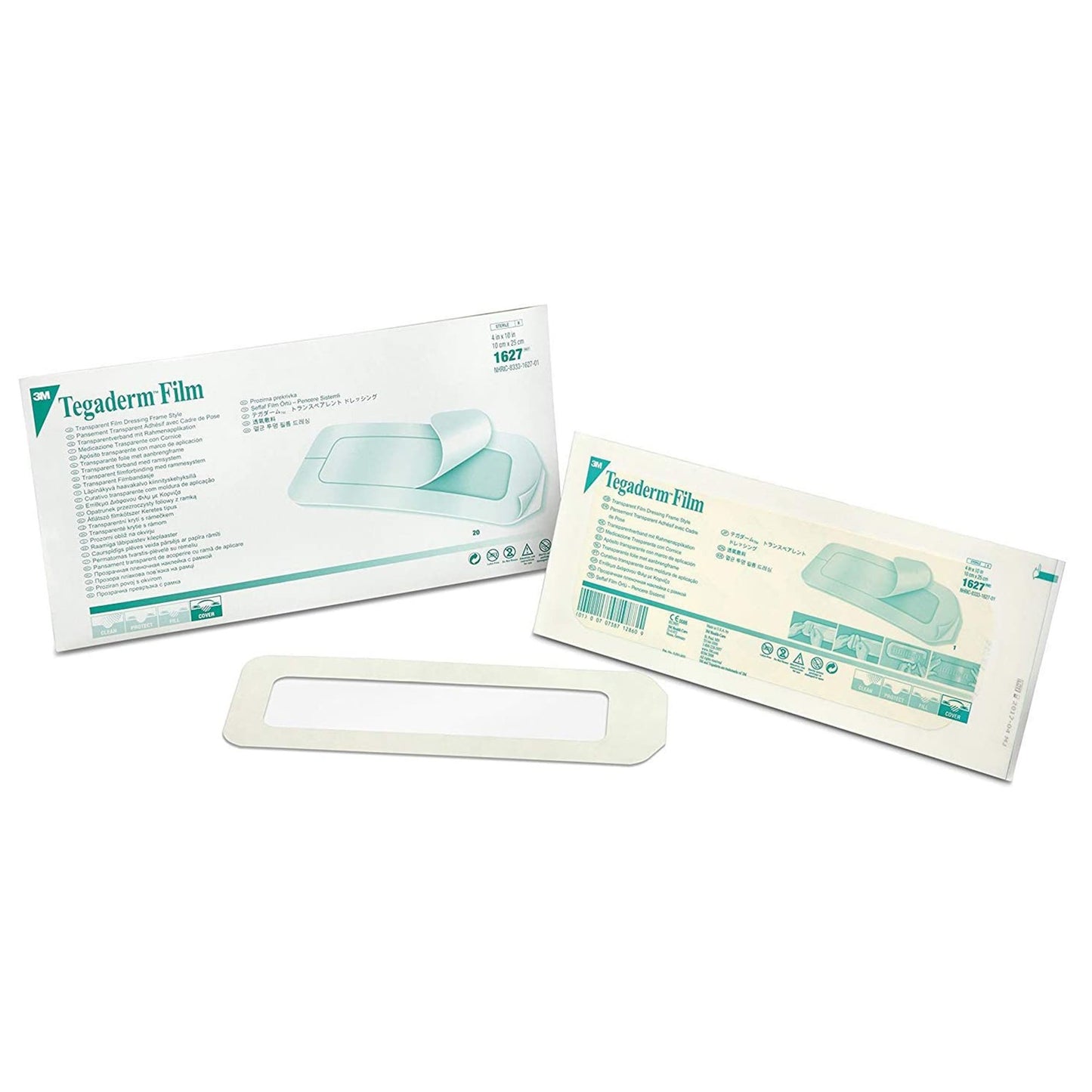 3M Tegaderm Transparent Film Dressing 4 x 10 Inch Sterile Frame Style Dressing with Label