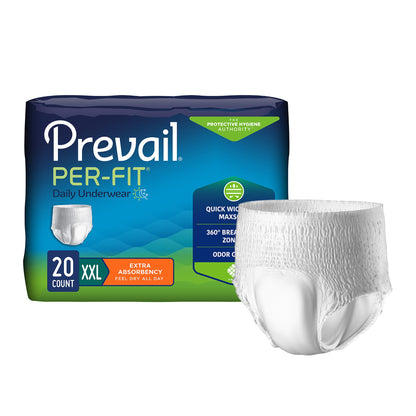 Prevail Per-Fit Extra Absorbent Underwear – Unisex, Pull-On with Tear Away Seams
