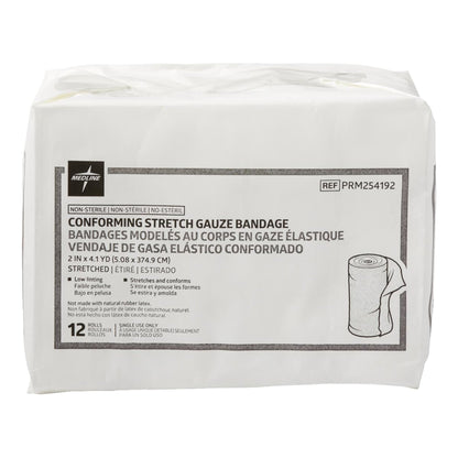 Medline Essentials Conforming Bandage 2 Inch x 4.1 Yard NonSterile 1-Ply 12 Pack
