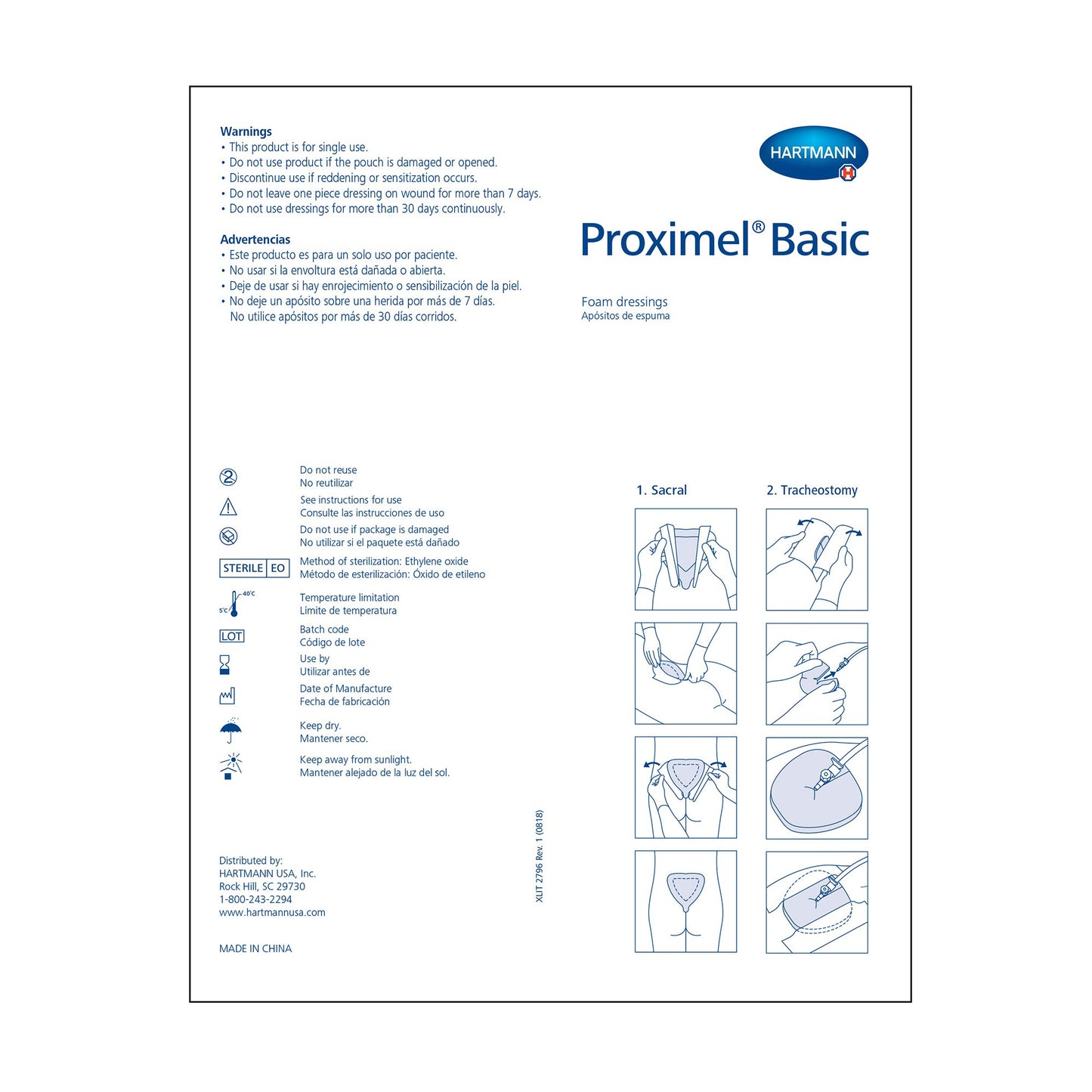 Proximel Basic Foam Dressing 4 x 4 Inch Sterile Bordered Dressing
