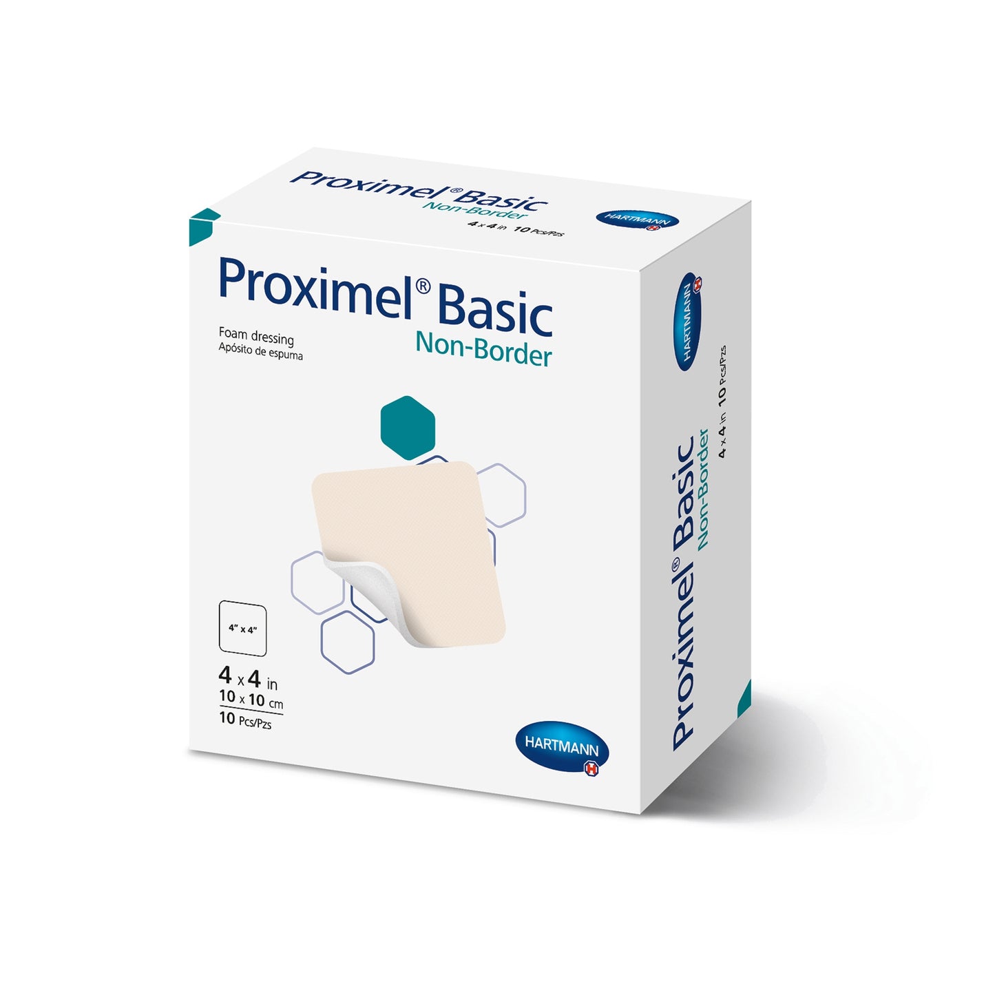 Proximel Basic Non-Border Foam Dressing 4 x 4 Inch Sterile Non-Adhesive Wound Dressing