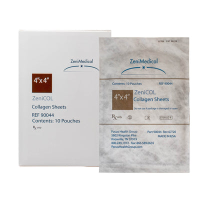 ZeniCOL Collagen Dressing 4 x 4 Inch Sterile Bovine Collagen Wound Dressing