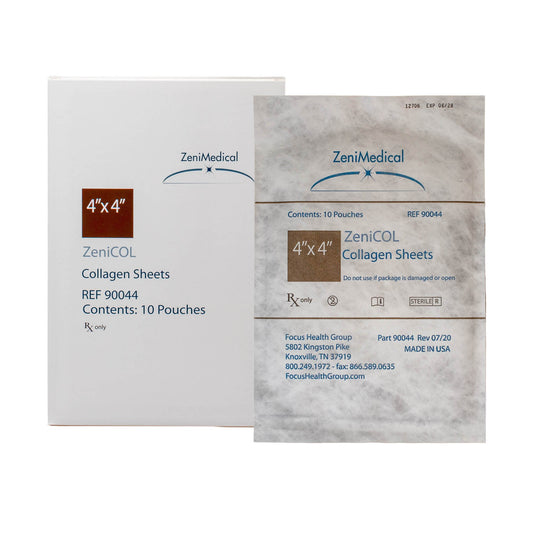 ZeniCOL Collagen Dressing 4 x 4 Inch Sterile Bovine Collagen Wound Dressing