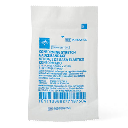 Medline Sterile Conforming Bandage Roll 2 Inch x 4.1 Yard