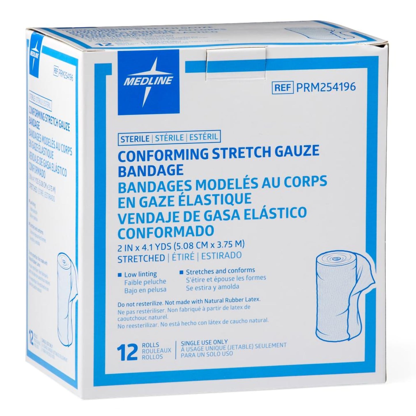 Medline Sterile Conforming Bandage Roll 2 Inch x 4.1 Yard