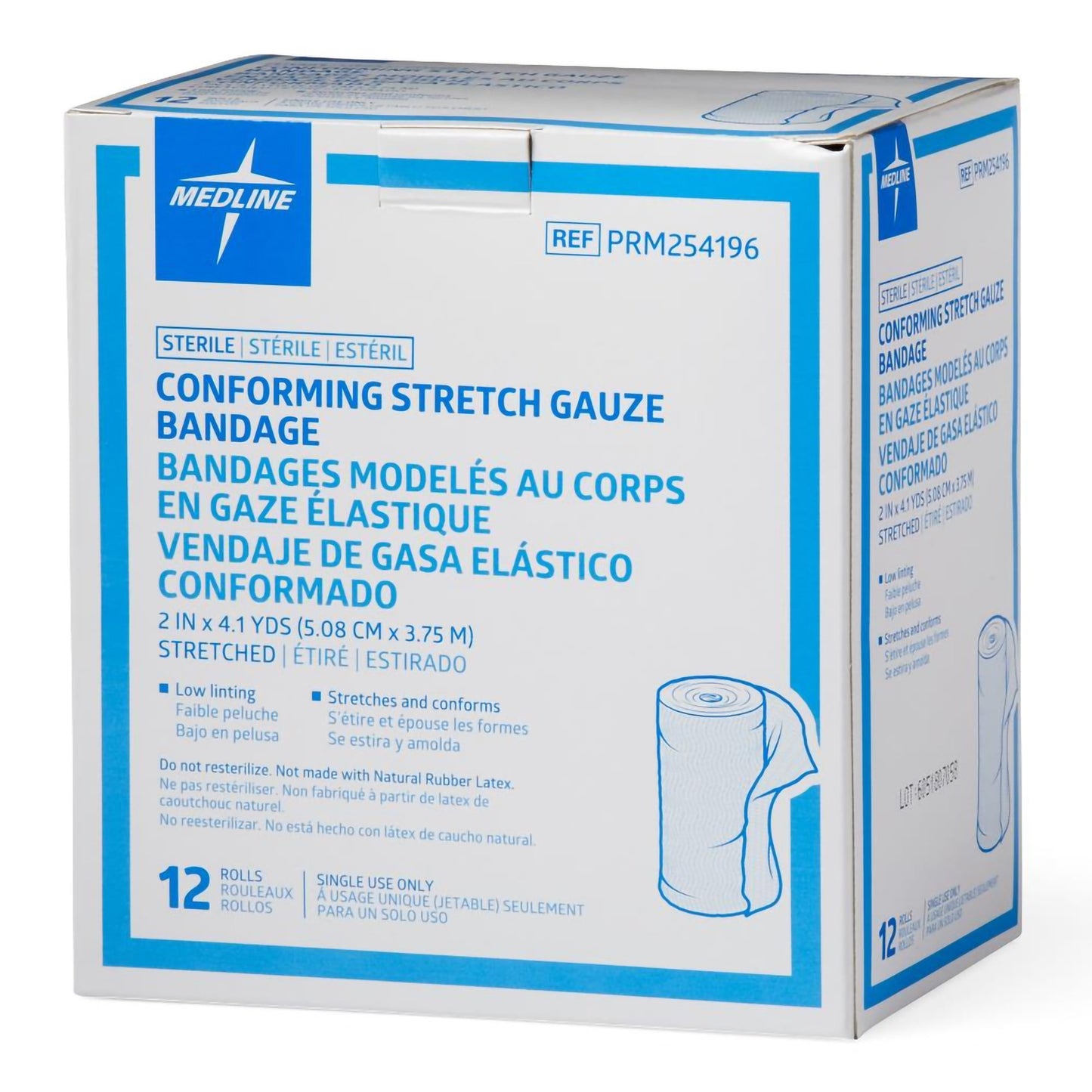 Medline Sterile Conforming Bandage Roll 2 Inch x 4.1 Yard