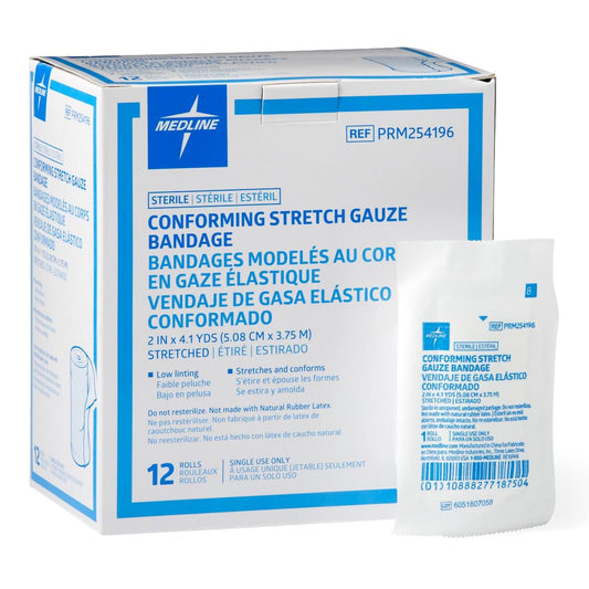 Medline Sterile Conforming Bandage Roll 2 Inch x 4.1 Yard