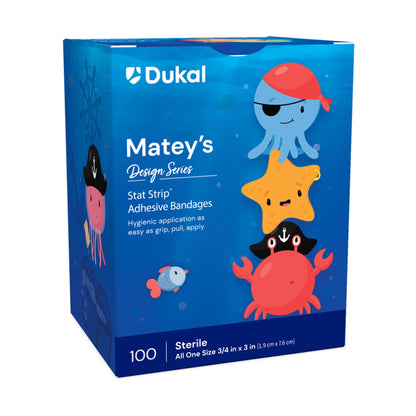 Stat Strip Adhesive Strip – Kid Design (Matey’s) 3/4 x 3 Inch