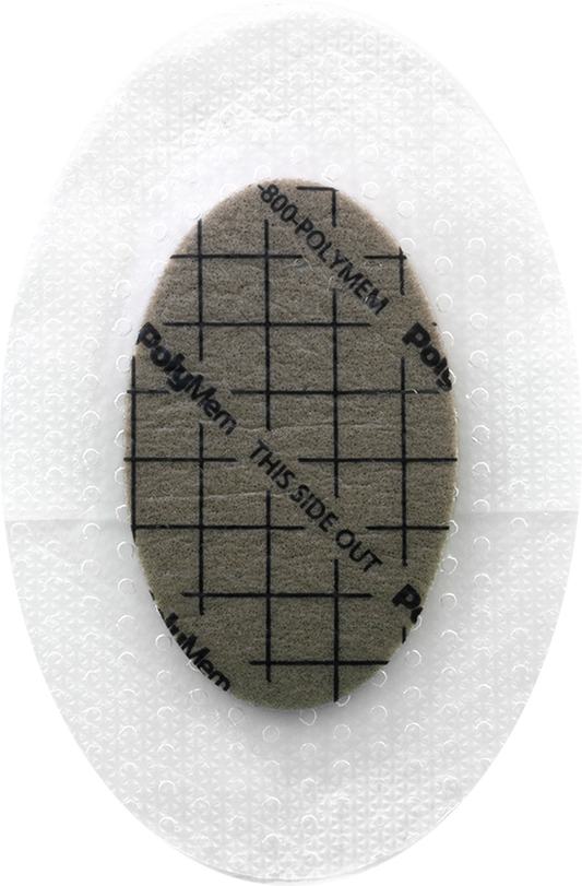 PolyMem Silver Foam Dressing 3-1/2 x 5 Inch Sterile Oval Dressing