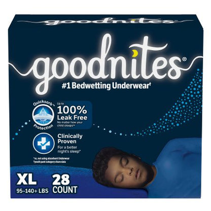 Female Youth Absorbent Underwear GoodNites Pull On with Tear Away Seams X-Small Disposable Heavy Absorbency