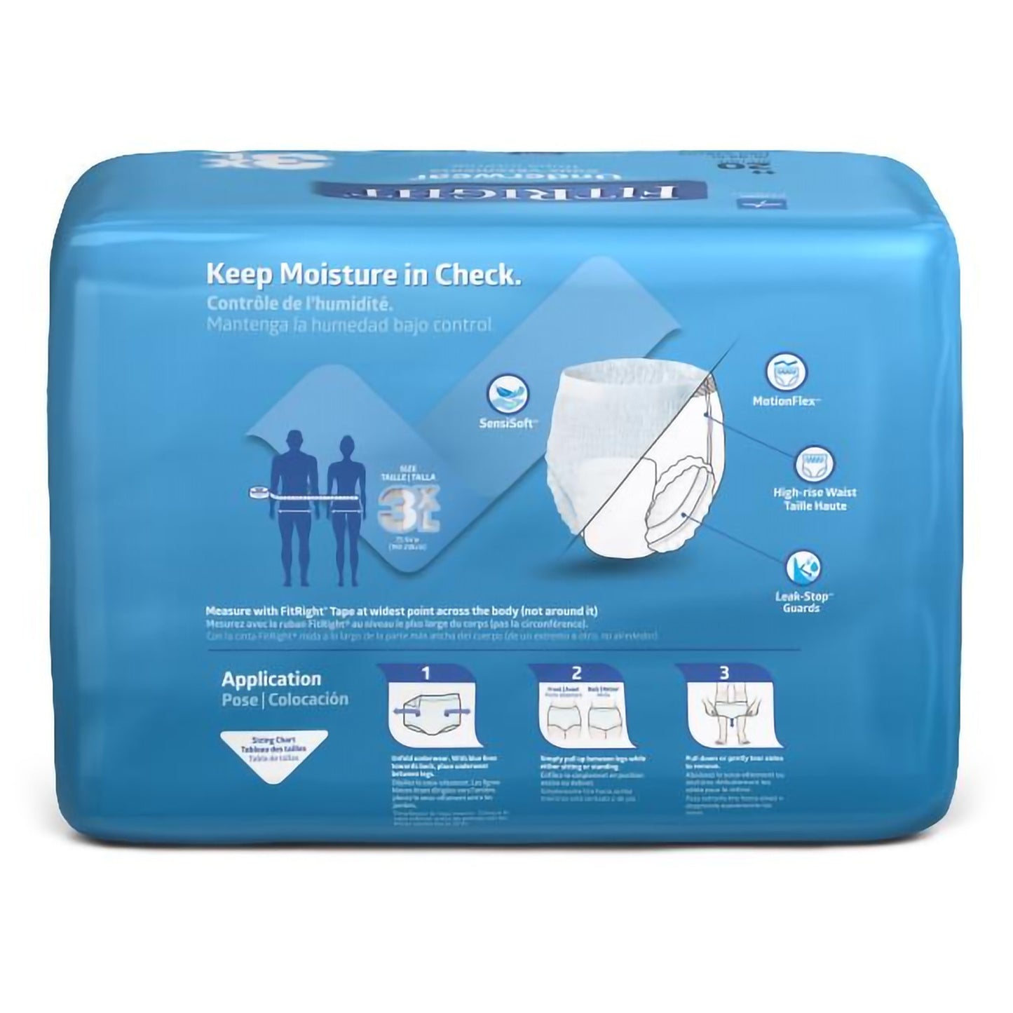 FitRight Bariatric Absorbent Underwear, 3X-Large, Heavy Absorbency, Unisex, Disposable