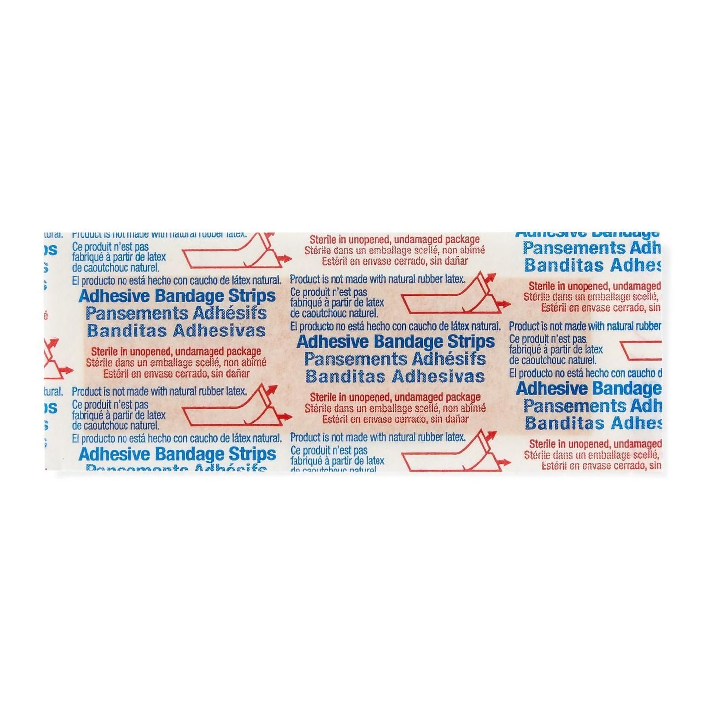 Medline Sterile Plastic Adhesive Strips 1 x 3 Inch Tan Bandages