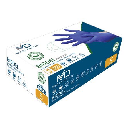 Exam Glove BIODEL NonSterile Nitrile Standard Cuff Length Textured Fingertips Violet Blue Chemo Tested / Fentanyl Tested