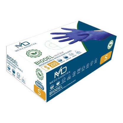 Exam Glove BIODEL NonSterile Nitrile Standard Cuff Length Textured Fingertips Violet Blue Chemo Tested / Fentanyl Tested